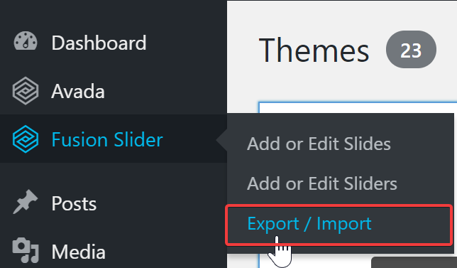 How to export fusion slider