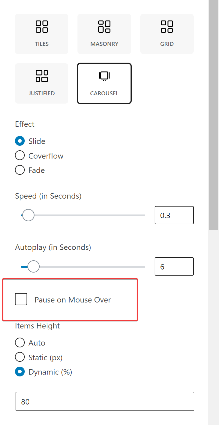 carousel pause on mouse over